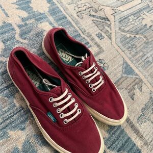 Vans Burgundy Canvas Sneakers